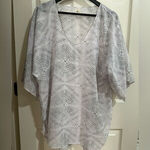 ONEILL SWIM COVERUP COVER UP SHEER TUNIC GRAY WHITE PRINT XS - S O’Neill beach